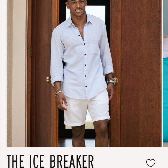 Brand new w/ tags KENNY FLOWERS “THE ICE BREAKER” LONG SLEEVE BLUE LINEN SHIRT - Picture 3 of 5